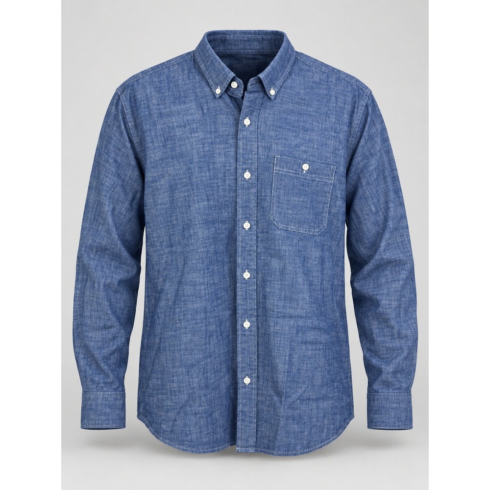 L.L.Bean Button Down Shirt Mens M Blue Traditional Fit Business Casual